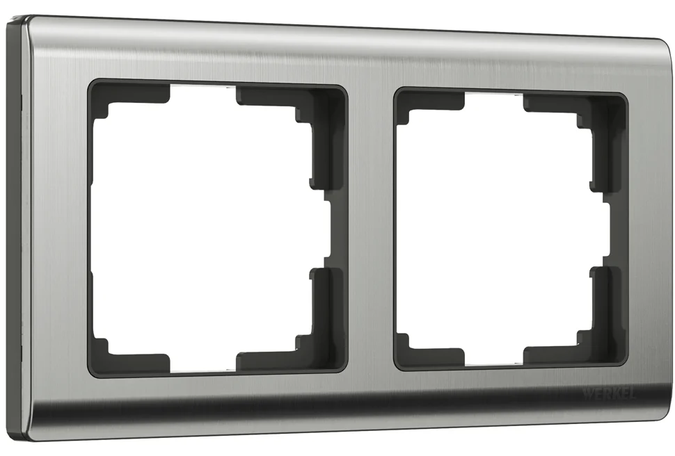 Рамка 2-местная Werkel Metallic, глянцевый никель, WL02-Frame-02, W0021602