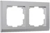 Рамка 2-местная Werkel Stark, серебряная, WL04-Frame-02, W0021806