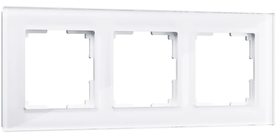 Рамка 3-местная Werkel Favorit, белый,стекло, WL01-Frame-03