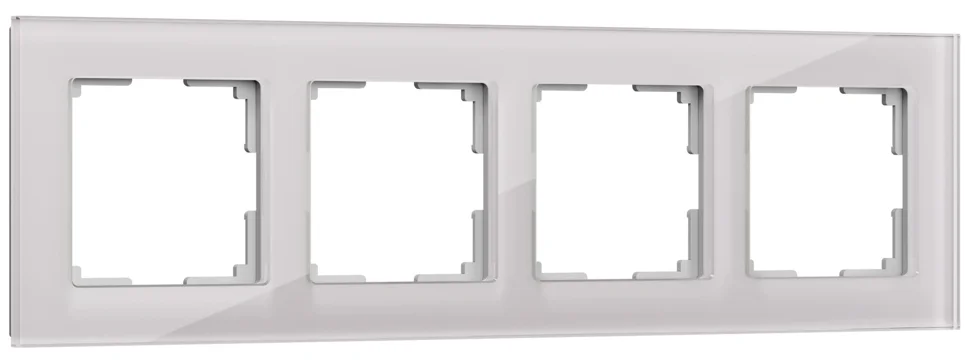 Рамка 4-местная Werkel Favorit, дымчатый,стекло, WL01-Frame-04