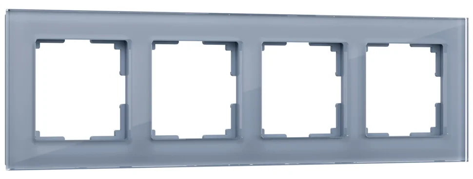 Рамка 4-местная Werkel Favorit, серый,стекло, WL01-Frame-04