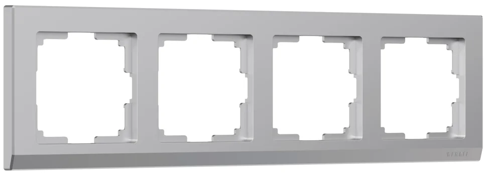 Рамка 4-местная Werkel Stark, серебряная, WL04-Frame-04, W0041806