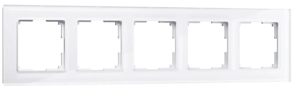 Рамка 5-местная Werkel Favorit, белый,стекло, WL01-Frame-05