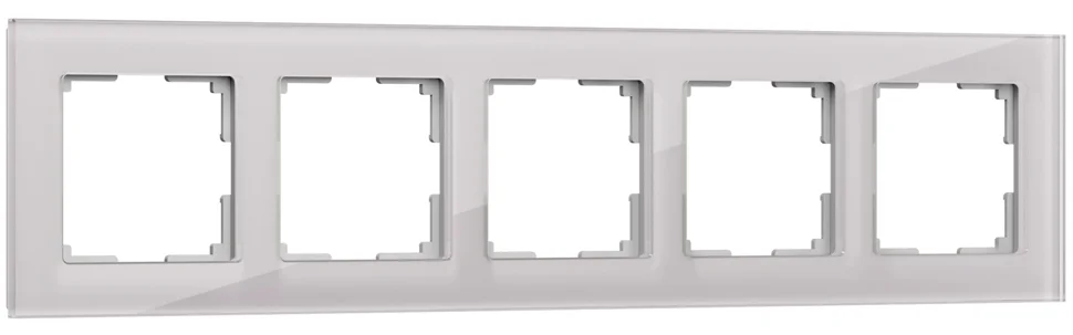 Рамка 5-местная Werkel Favorit, дымчатый,стекло, WL01-Frame-05