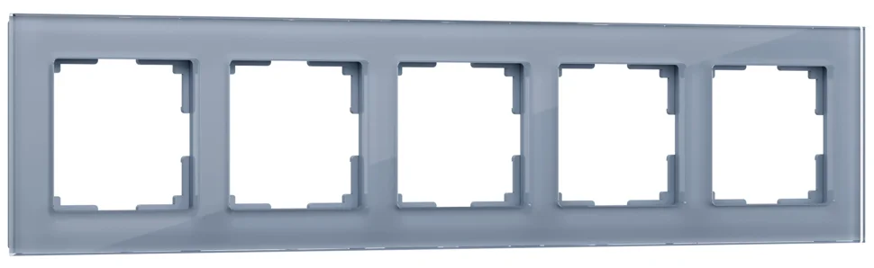 Рамка 5-местная Werkel Favorit, серый,стекло, WL01-Frame-05