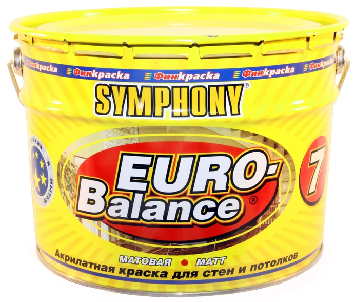 Краска ВД интерьерная акрилатная моющаяся матовая База А SYMPHONY евро-баланс 7 9л