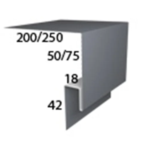 Планка околооконная сложная PE RAL ** для М/сайдинга Блок-Хаус 0.5мм, 200*75*3м.п.