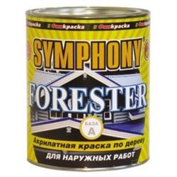 Краска ВД фасадная по дереву форестер База С SYMPHONY 0,9л