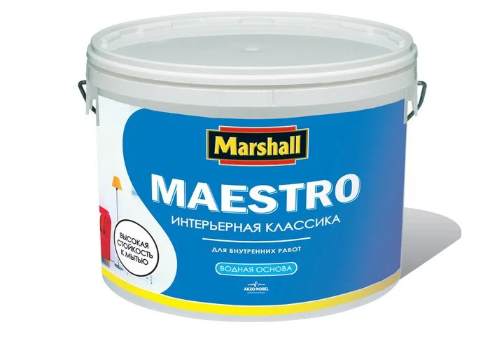 Краска ВД для стен и потолков глубокоматовая Интерьерная классика BW MARSHALL MAESTRO 10л