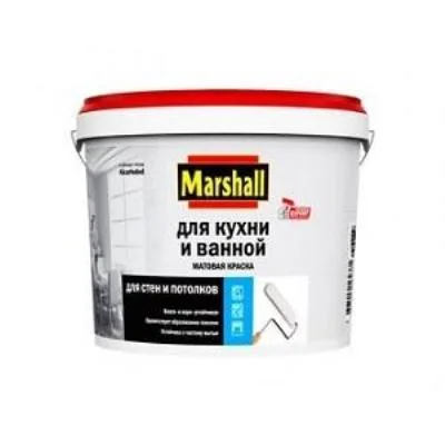 Краска ВД для кухни и ванной латексная, матовая, повышенной влагостойкости BW MARSHALL 1л