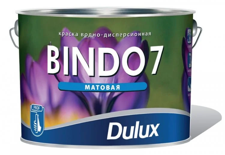 Краска ВД для стен и потолков матовая база BW (белая) DULUX BINDO 7 10л