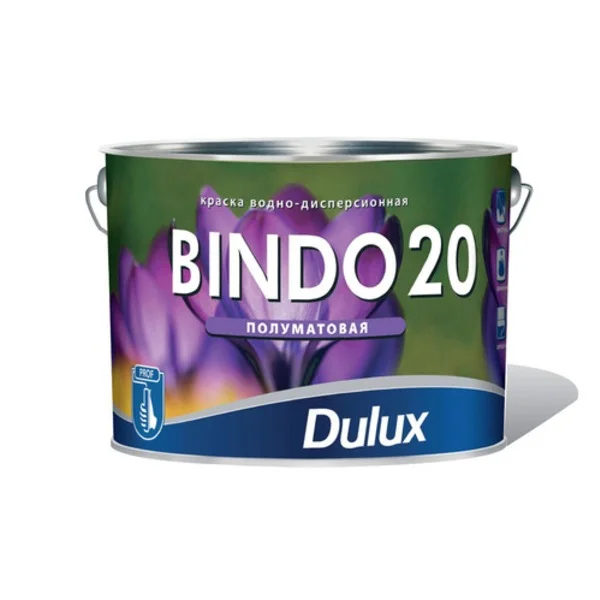 Краска ВД для стен и потолков полуматовая база BW (белая) DULUX BINDO 20 10л