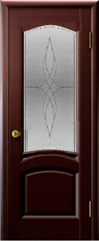Дверь &quot;Ульяновские двери&quot; Лаура стекло Византия с гравировкой венге 60, шпон