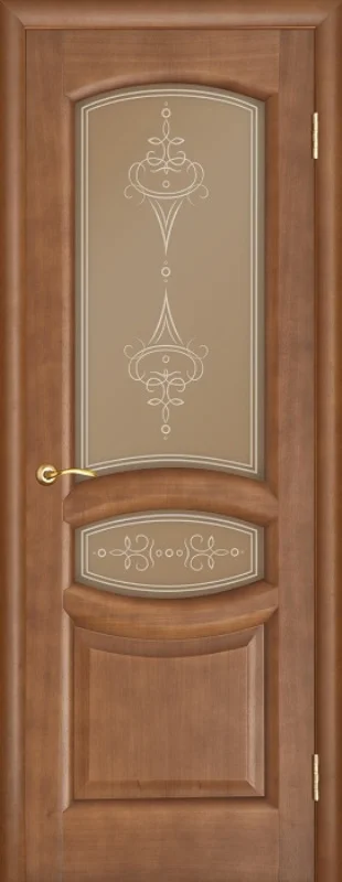 Дверь "Ульяновские двери" Анастасия стекло бронза сатинато Палермо темный анегри тон 74 90, шпон