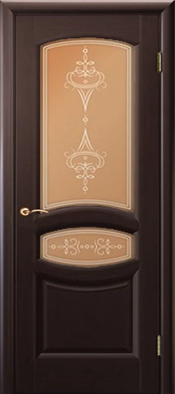Дверь "Ульяновские двери" Анастасия стекло бронза сатинато Палермо венге 90, шпон