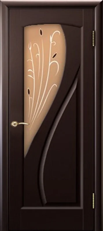 Дверь "Ульяновские двери" Мария 2 стекло бронза сатинато Камыш венге 80, шпон