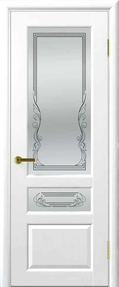 Дверь "Ульяновские двери" Валенсия 2 стекло белое сатинато Ривьера ясень жемчуг 80, шпон