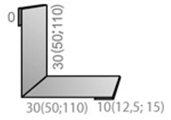 Планка угла внутреннего простая PE RAL ** для М/Сайдинга 0.5мм, 110*110*3м.п.