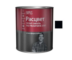 Грунт-эмаль по ржавчине 3 в 1 черная (RAL 9005) 1,9кг РАСЦВЕТ 5243