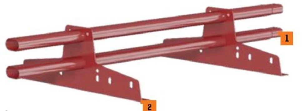 Снегозадержатель трубчатый BORGE на 4-х опорах PE, L=3 м RAL 3009 (оксидно-красный) (цвет под заказ)
