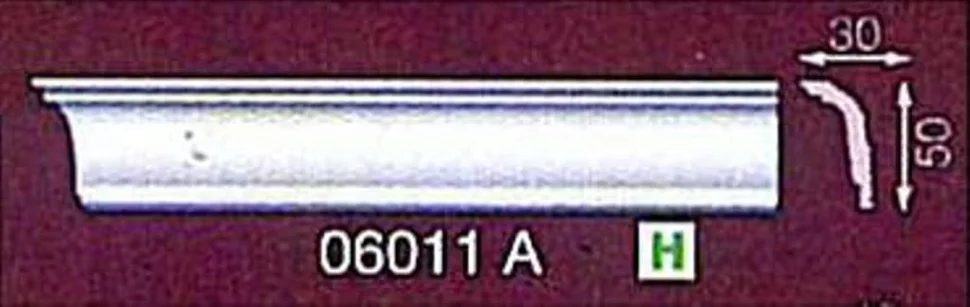 Плинтус потолочный ЛАГОМ 06011Е экструзионный 2,0 м