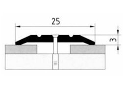 Порог АПС 001 алюминиевый 1800*25*3 мм одноуровневый (33-ясень)