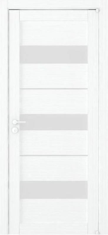 Дверь Uberture LIGHT Модель 2126 частичное стекло, белый велюр 60, экошпон