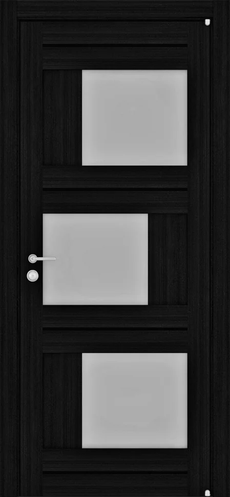 Дверь Uberture LIGHT Модель 2181 частичное стекло, шоко велюр 60, экошпон