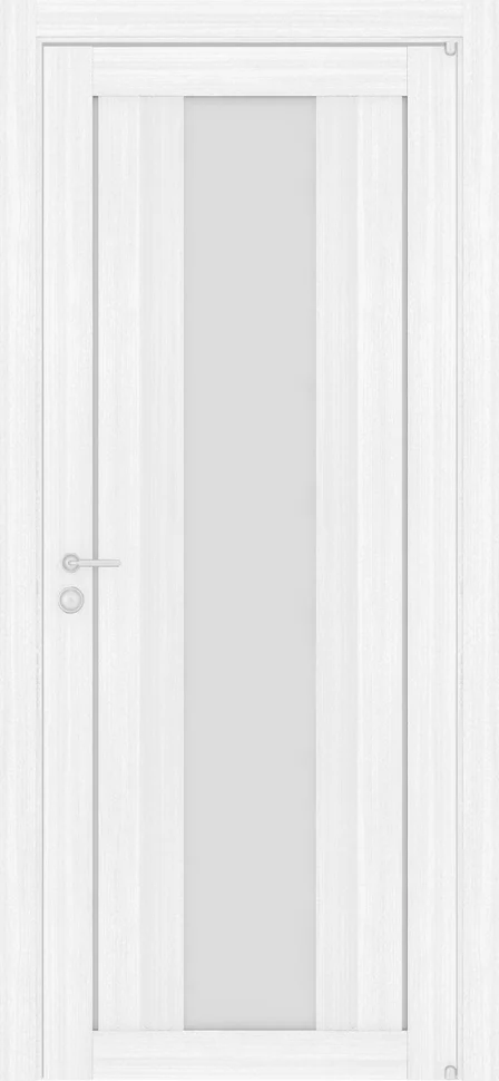 Дверь Uberture LIGHT Модель 2191 частичное стекло, белый велюр 80, экошпон