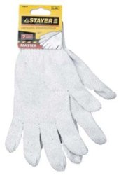 Перчатки трикотажные STAYER "МASTER", 7 класс, х/б, L-XL