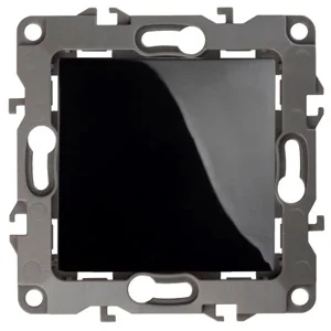 Выключатель одноклавишный СП Эра12 без монтажных лапок, чёрный (10АХ-250В),арт. 12-1001-06