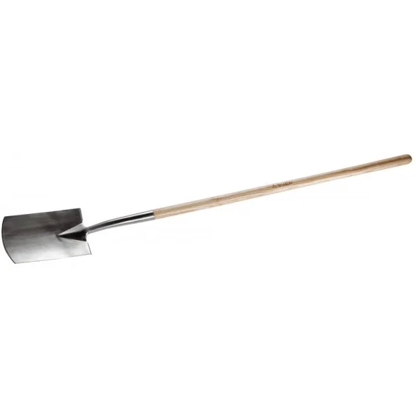 Лопата штыковая прямоугольная из нержавеющей стали, деревянный черенок из ясеня, 290х180х1470мм ЗУБР "ЭКСПЕРТ"