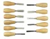 Набор стамесок фигурных DEXX: "МИНИ" с деревянной ручкой, 11шт