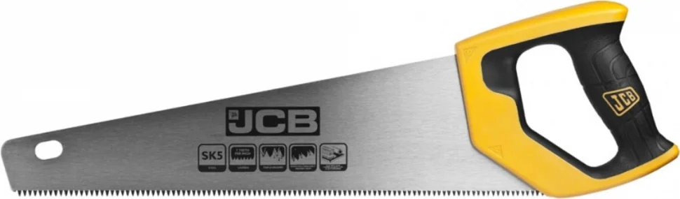 Ножовка по дереву 550 мм, JCB, полотно из стали SK5, 3-х гранные зубья, двухкомпонентная рукоят