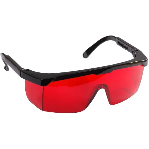 Очки STAYER защитные с регулируемыми по длине дужками, поликарбонатные красные линзы с оправой