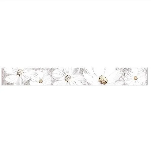 Плитка Azori Sfumato Grey бордюр Floret (цветы) 50,5х6,2