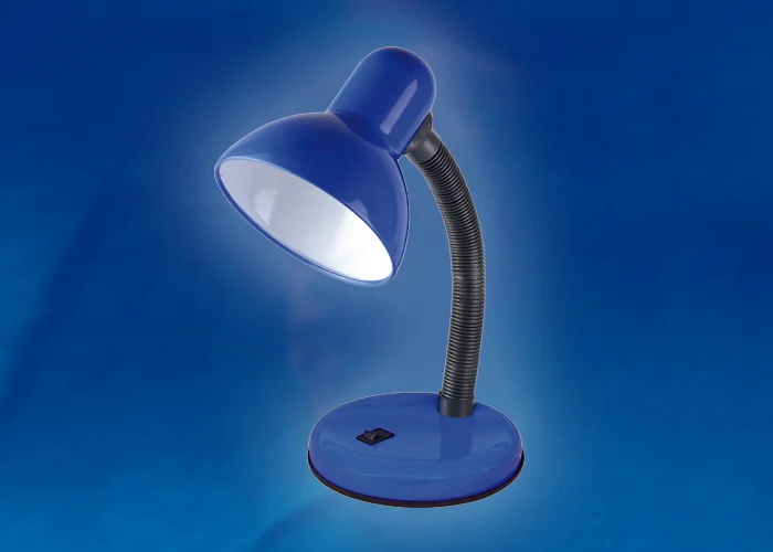 Лампа настольная Uniel голубой TLI-204, 60W Е27 (пакет)