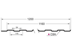 Профнастил С-8(Тип), 0.5 мм Atlas, RAL ** 1.2 * м2