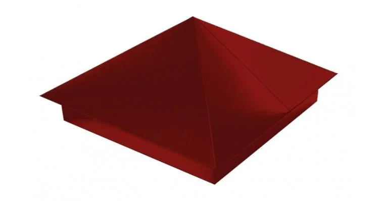 Колпак на столбы для ограждений 390*390мм цвет 3011 (красно-коричневый) 0,45мм