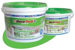 Краска ВД интерьерная моющаяся латексная матовая DecoTech Eco 14кг