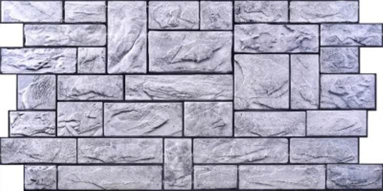 Панель листовая ПВХ «Стандарт» камень &quot;Пиленый настоящий серый&quot; 977х493 (пленка 0,4мм) Регул