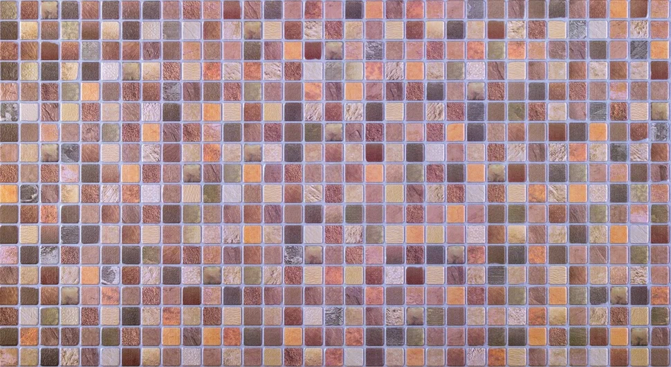 Панель листовая ПВХ «Стандарт» мозаика &quot;Античность коричневая&quot; 944х488 (пленка 0,4мм) Регул