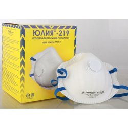 Респиратор Юлия-219 с клапаном, класс защиты FFP2, для защиты от пыли, дыма, тумана