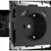 Розетка 1-местная СП Werkel с заземлением, шторками и USBх2, черная матовая, WL08-SKGS-USBx2-IP20, W1171508