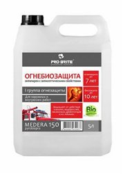 Огнебиозащита MEDERA 150 GRANAT, 5л (1 гр. огнезащиты) для наруж. и внутр. работ