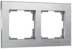 Рамка 2-местная Werkel Aluminium, алюминий, WL11-Frame-02 , W0021706