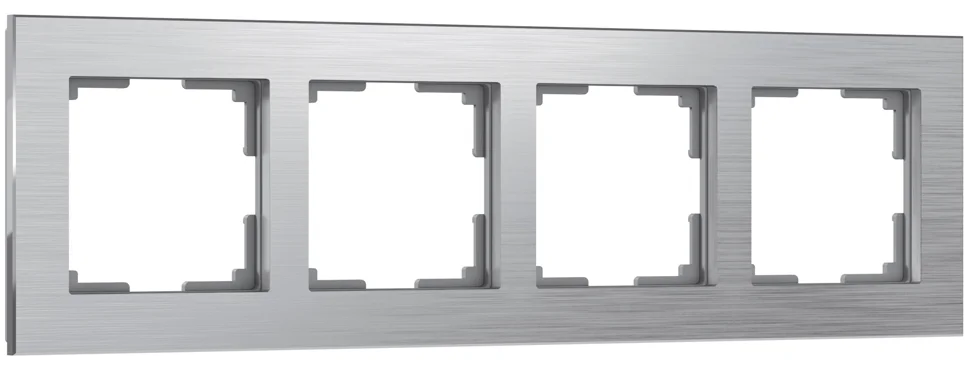 Рамка 4-местная Werkel Aluminium, алюминий, WL11-Frame-04