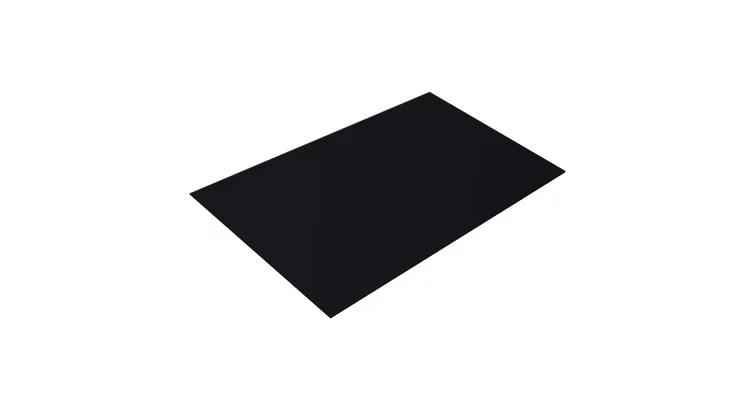 Плоский лист Quarzit Lite RAL9005 (чёрный), 0.5мм, 1.25*2м (в пленке)