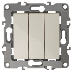 Выключатель трехклавишный СП Эра12, слоновая кость (10АХ-250В) арт.12-1107-02