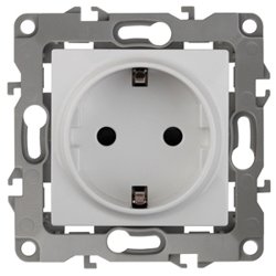 Розетка 1-местная СП Эра12 2P+E Schuko с заземлением, белый (16АХ-250В), арт. 12-2101-01
